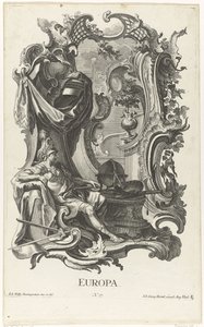Rocaille avec la personnification de l