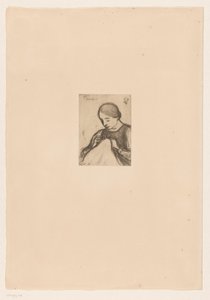 Portrait de Malvina Dedeyn avec ouvrage de couture - Jakob Smits