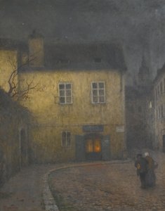 Un coin de rue à Prague, vers 1900 - Jakub Schikaneder