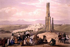 La forteresse et la citadelle de Ghunzee et les deux minarets, de 