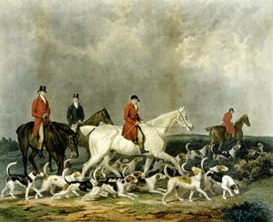 Les chiens de chasse du comte de Derby, gravé par R. Woodman