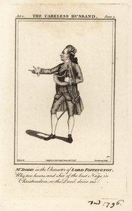 M. James William Dodd dans le rôle de Lord Foppington dans The Careless Husband de Colley Cibber, Drury Lane Theatre - James (after) Roberts