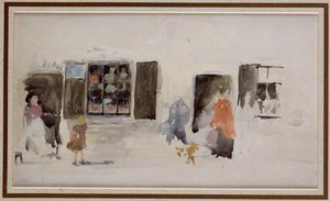 Une boutique bretonne avec des fenêtres fermées - James Abbott McNeill Whistler