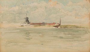 Une Petite Note Rouge - Dordrecht - James Abbott McNeill Whistler