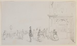 Un groupe de figures sur une esplanade - James Abbott McNeill Whistler