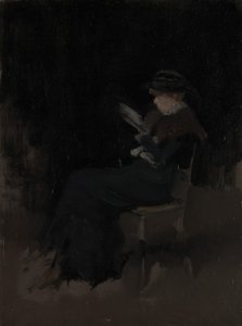 Arrangement en noir : Fille lisant, vers 1880-90