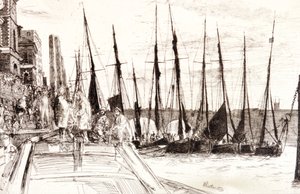 Bateaux à côté de Billingsgate, Londres, 1859 - James Abbott McNeill Whistler