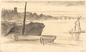 Pont et église de Chelsea, vers 1870-1871 - James Abbott McNeill Whistler