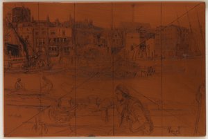 Plaque de gravure : Black Lion Wharf, 1859 - James Abbott McNeill Whistler