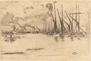 Depuis Pickle-Herring Stairs, vers 1878 - James Abbott McNeill Whistler
