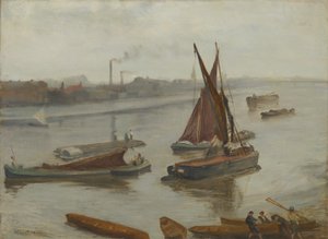Gris et argent : Old Battersea Reach - James Abbott McNeill Whistler