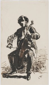 Sir Seymour Haden jouant du violoncelle, c.1855