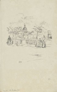 Le Panthéon, depuis la terrasse des Jardins du Luxembourg - James Abbott McNeill Whistler