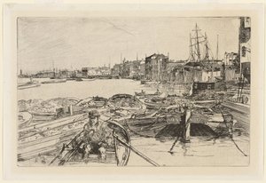 Le bassin, extrait de Seize eaux-fortes de scènes sur la Tamise - James Abbott McNeill Whistler