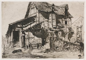 Le Logement Dangereux. Une des Douze Eaux-fortes de la Nature Le Set Français, 1858 - James Abbott McNeill Whistler