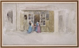 Femmes et enfants à la porte d