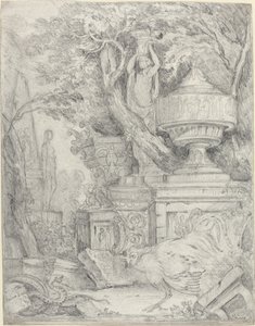 Sculptures antiques avec un coq combattant un serpent - James 