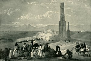 La forteresse et la citadelle de Ghazni et les deux minarets, vers 1840, 1901