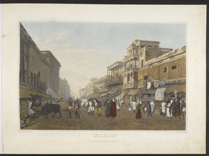 Une vue dans le bazar, menant à la route de Chitpore, de 