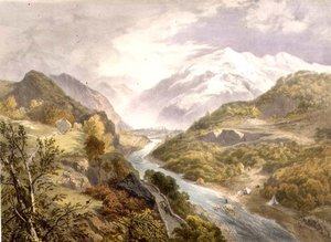 La Rivière Derwent et Borrowdale - James Baker (after) Pyne