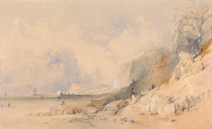 Figures sur un chemin de falaise près de Douvres