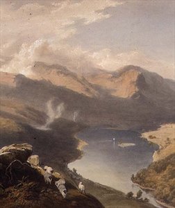Grasmere depuis Langdale Fell, détail du lac, de "The English Lake District", 1853 - James Baker Pyne