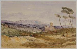 Paysage avec château et personnages - James Baker Pyne
