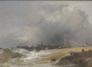 Jetée de Littlehampton sur la côte du Sussex, c.1842 - James Baker Pyne