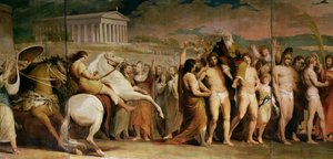 Couronnement des vainqueurs à Olympie, troisième de la série Le Progrès de la culture et de la connaissance humaines, (détail) - James Barry