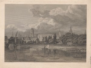 Vue sud de Christ Church, etc. depuis les prés - James Basire