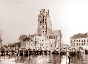 Église sur le canal, Dordrecht, Pays-Bas, 1898 - James Batkin