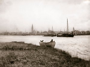 Barque à rames près d
