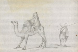 Voyageur et un homme sur un chameau - James Bruce