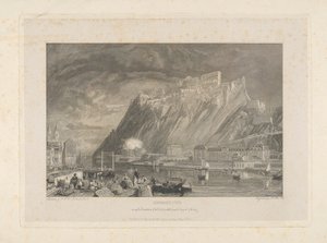Ehenbreitstein, pendant la démolition de la forteresse en 1817 depuis le quai de Coblentz - James C. Allen