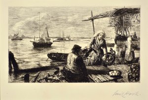 Bateau de marché, Hollande - James Clarke Hook