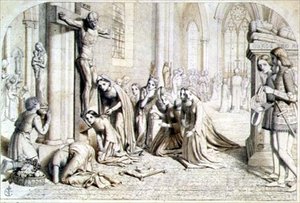 Un incident dans la vie de Sainte Élisabeth de Hongrie - Étude compositionnelle, 1850 - James Collinson