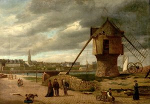 Paysage avec un moulin à vent, Saint-Malo, France, 1877 - James Collinson