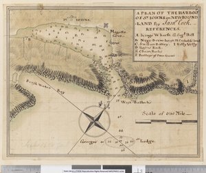 Plan du port de Saint-Jean à Terre-Neuve - James Cook