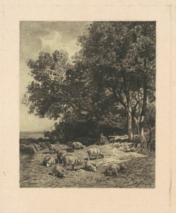 Paysage avec moutons - James David Smillie, after Charles Émile Jacque