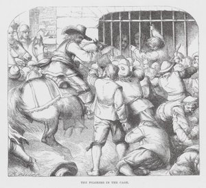Les Pèlerins dans la cage (gravure) - James Dawson Watson