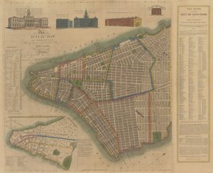 La ville de New York: Carte explicative et plan de Longworth, 1817