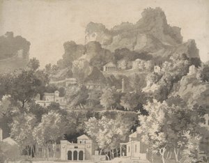 Paysage rocheux avec bâtiments classiques, vers 1745 - James Deacon