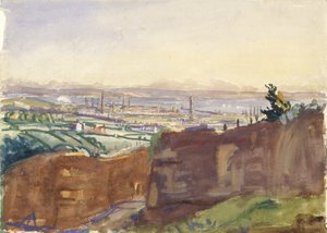 Llanelli depuis Furnace Quarry - James Dickson Innes