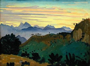Coucher de soleil, Sierra da Ronda, vers 1912 - James Dickson Innes