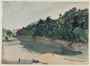 Tamar at Calstock (aquarelle et craie sur papier) - James Dickson Innes
