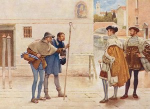 Le Marchand de Venise de Shakespeare : Bassanio, Lorenzo, Old Gobbo et Launcelot Gobbo - James Dromgole Linton