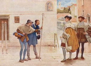 Le Marchand de Venise de Shakespeare : Bassanio, Lorenzo, Old Gobbo et Launcelot Gobbo - James Dromgole Linton