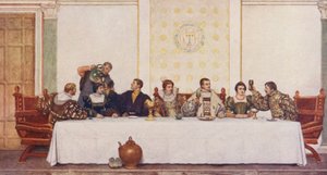 Le Marchand de Venise de Shakespeare : Lorenzo, Jessica, Antonio, Portia, Bassanio, Nerissa et Gratiano - James Dromgole Linton