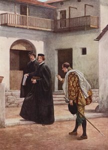 Le Marchand de Venise de Shakespeare : Portia, Nerissa et Gratiano (lithographie en couleur) - James Dromgole Linton