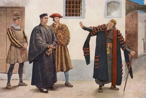 Le Marchand de Venise de Shakespeare : Shylock, Antonio, Salarino et Geôlier - James Dromgole Linton